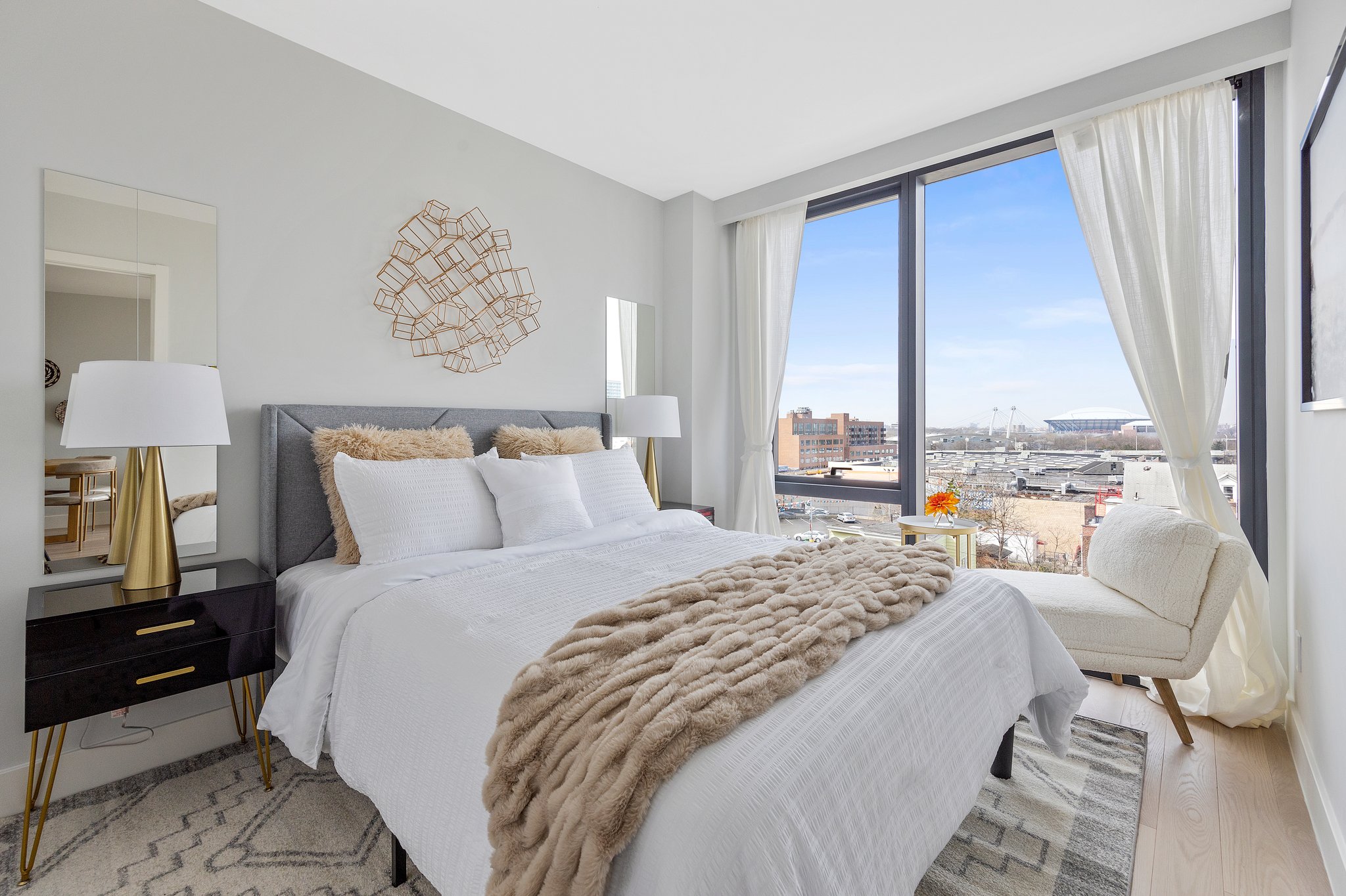 Curated furniture and accessories in a residence
